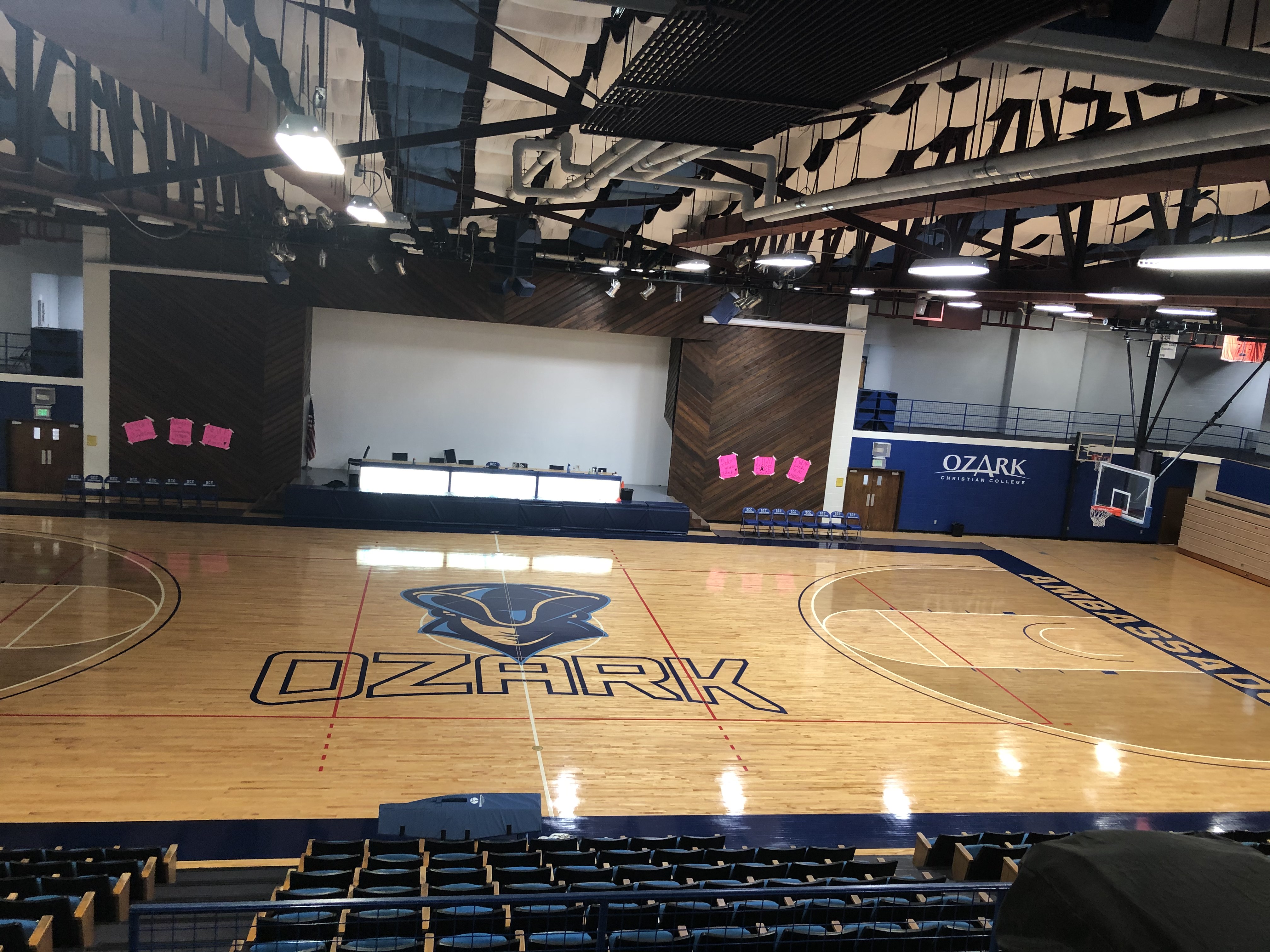 View of the gym from the stadium seat